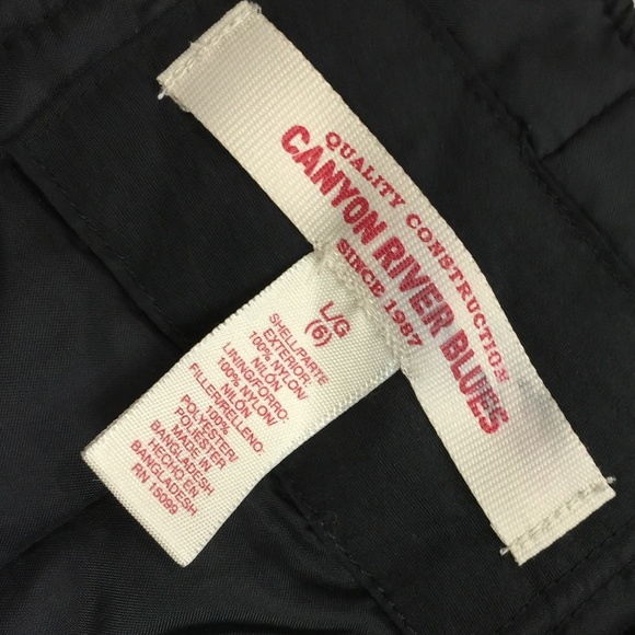 ๐ผ CANYON RIVER BLUES BOYS GIRLS NYLON SNOW SKI PANTS OVERALLS SIZE L 6 ๐ผ - Picture 4 of 6